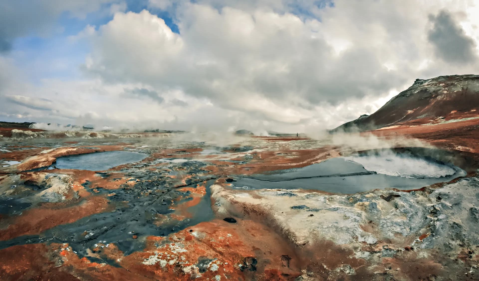 Volcanic landscape in the Icelandic highlands near Mývatn
